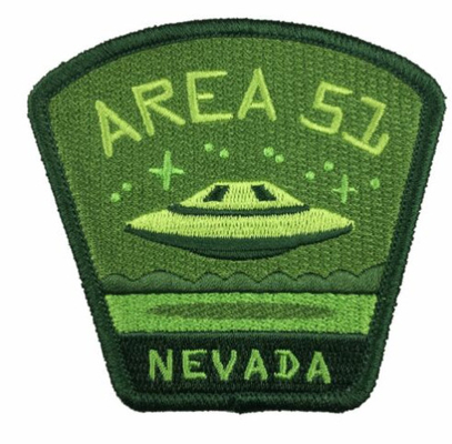 Blue Merrow Border Haftowana naszywka na obszar 51 Nevada UFO Alien Travel Patch