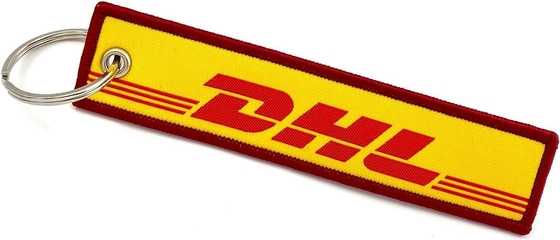 Niestandardowy projekt logo DHL Flight Crew Haftowany Brelok Tkany Brelok
