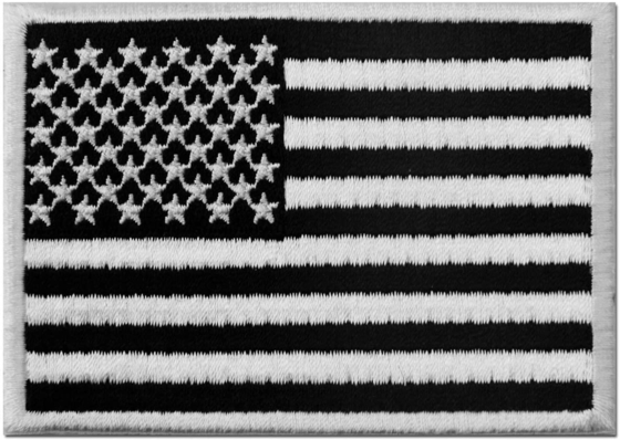 Haftowana naszywka z taktyczną amerykańską flagą USA Stany Zjednoczone Ameryki Wojskowe żelazko na naszytym emblemacie - biało-czarne