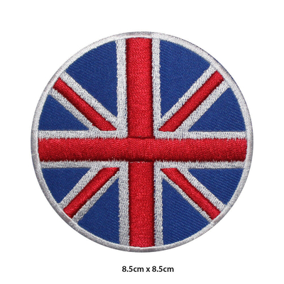 Wielka Brytania Flaga narodowa Okrągła haftowana naszywka Żelazko na naszywce na ubrania