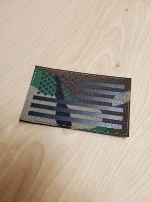Woodland American IR Flag Patch 3.5x2 ''100% haftowana tkanina skośna