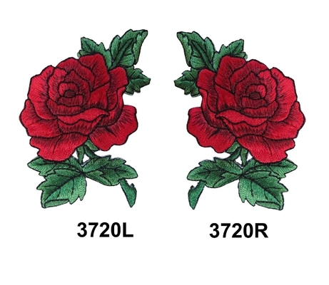 Czerwona Róża Kwiat Hafty Sew Patch Niestandardowy kolor Pantone na ubrania