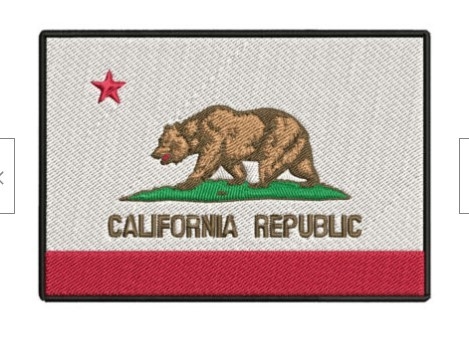 Flaga Republiki Kalifornii Haftowane żelazko na plastrze Twill Fabric Merrow Border