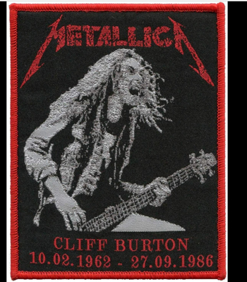 Metallica Band Cliff Burton Iron On Woven Patch poliester 3C na odzież