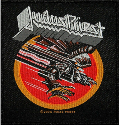Haftowane naszywki z żelazkiem Judas Priest wołający o zemstę
