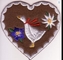 Żelazko na odzieży Haft łatka Country Goose Edelweiss Heart Twill Fabric Background