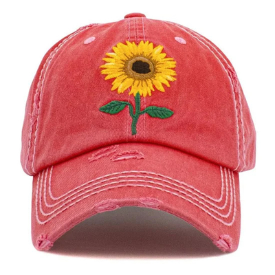 Vintage Inspired Custom Embroidery Baseball Cap bawełniana słonecznika sznurówka tkanina