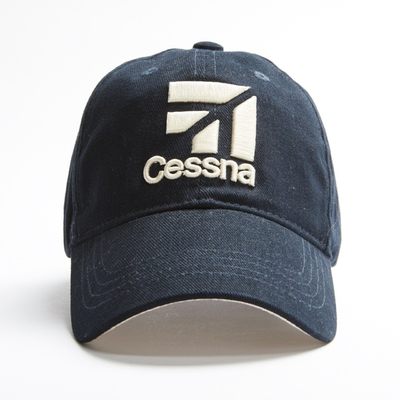 Cessna Baseball Style Embroidered Logo Cap z bawełnianą paską pociągową