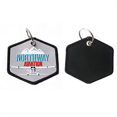 Bezpośrednia Fabryka Niestandardowy Wyświetlony Łańcuch Kluczy Personalizowany Design Wiadomości Materiał Tkaniny
