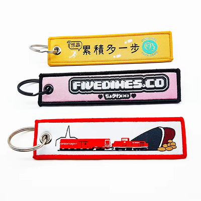 Tkanina niestandardowa Blank Motorcycle Embroidery Keychain Embroidered Anime Key Jet Tag dla samochodów i motocykli