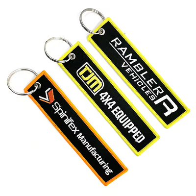 Logo na zamówienie Jet Tags Tkanina Drukowany Wyświetlony Pierścień Kluczyk Wyświetlony Łańcuch Kluczykowy