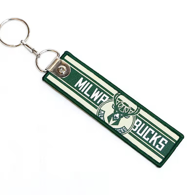 Niestandardowe litery dwustronne haftowane łańcuch kluczowy Nazwa marka Logo Jet Tag Key Ring Wysokiej jakości haftowane kluczyki chai