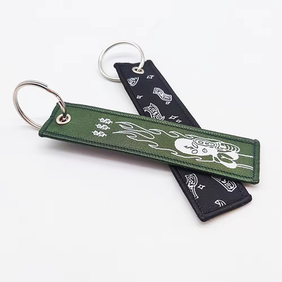 Niestandardowy Woven Keychain Key Tag Keychain Jet Tag z dużym pierścieniem