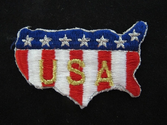 Mapa Stanów Zjednoczonych U.S.A Word Haft Iron On Applique Patch