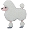 Naszywka z aplikacją pudla szenilowego - biały pies, odznaka psów 2-5/8&quot; (do naprasowania)