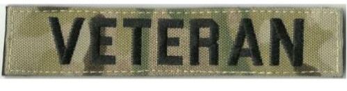 BuckUp Tactical Patch Hook &quot;VETERAN&quot; MULTICAM NAME TAPE - 1&quot; X 5&quot;