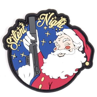 Świąteczna cicha noc Morale pcv Patch opaska na ramię taktyczna wojskowa odznaka Morale godło
