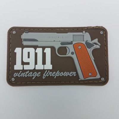 3D ii wojna światowa Colt 1911 pistolet PVC haczyk i pętelka łatka taktyczna wojskowa USA odznaka