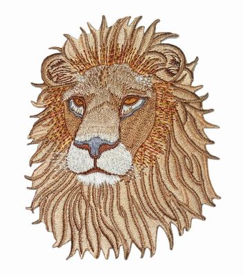 Merrow Border Lion Shape Pełna haftowana naszywka na rzep