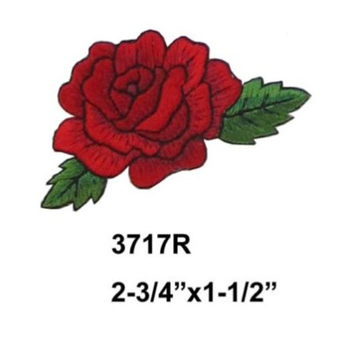 Czerwona Róża Kwiat Hafty Plaster Twill Tkanina Żelazko Na Łacie Aplikacja
