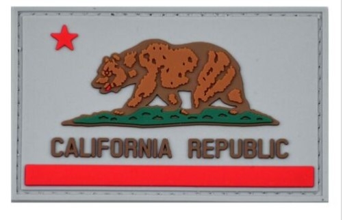 Flaga Republiki Kalifornii Kolorowa naszywka z PVC Morale 3D Eco Friendly Soft PVC