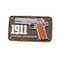 3D ii wojna światowa Colt 1911 pistolet PVC haczyk i pętelka łatka taktyczna wojskowa USA odznaka