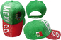 Bill3-D regulowany wyszywany czapek baseballowy Meksyk Listy kraju Emblemat Zielony z czerwonym