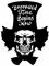 Żelazko na podkładzie Niestandardowa haftowana naszywka z logo czaszki z poliestru diagonalnego
